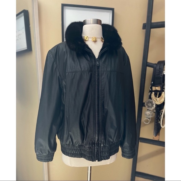 REVERSIBLE MINK LEATHER JACKET SZ M - Picture 7 of 8